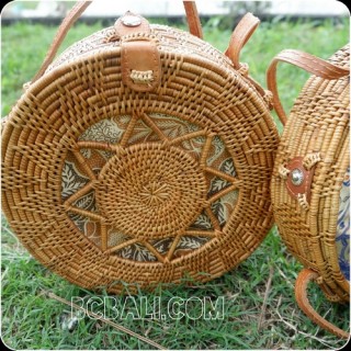 bali handmade circle handbag rattan grass hand woven unique design